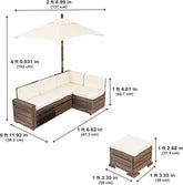 Kidkraft Outdoor Sectional Ottoman & Umbrella Set- Bear Brown & Beige - Colorland Toys
